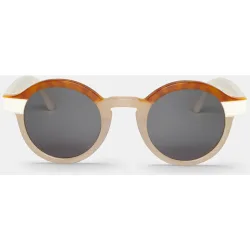 Gafas de sol unisex redondas de acetato bicolor