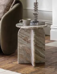 Amalfi Marble Side Table Beige Mix