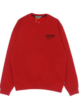 Felpa Girocollo Uomo Info Crewneck Red - IUTER - FashionsVida