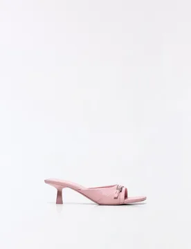 Mules À Talon Boucle 37 Rose - Bershka - FashionsVida