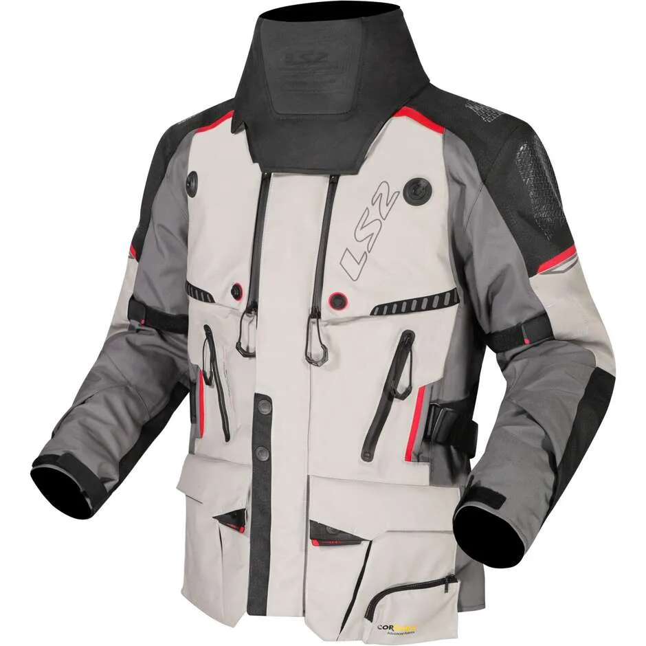 Giacca Moto Touring APOLLO Grigio Nero Rosso taglia L - LS2 - FashionsVida
