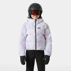 Juniors' Nora Short Puffy Ski Jacket White 13 - Reflections Aop White - Unisex