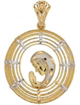 Ciondolo da donna con Madonna oro giallo e bianco 803321731694