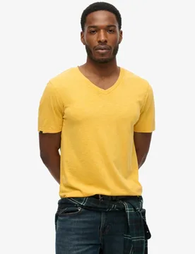 Superdry Herren T-shirt aus Flammgarn mit V-ausschnitt Gelb - Größe: S - 34.99 - FashionsVida