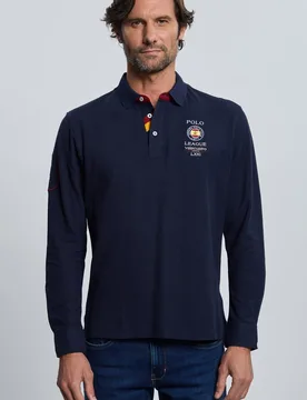 Polo de piqué de hombre corte classic de manga larga - Valecuatro - FashionsVida