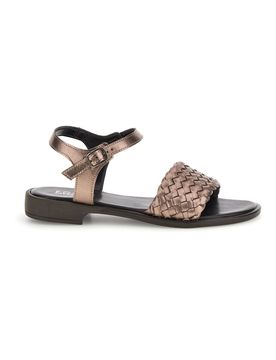 Sandali marrone con fascia intrecciata pelle 222230 38