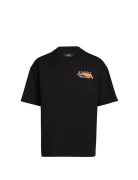 T-shirt imprimé manches courtes en coton Noir S Male