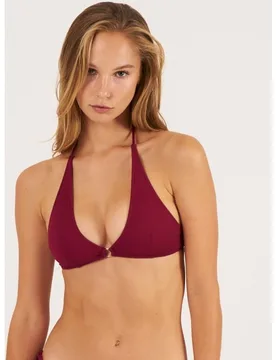 Top de bikini halter en tejido piqué - Bohodot - FashionsVida