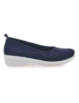 Ballerine Blu In Tessuto Con Strass 429 38