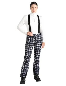 Pantalon Diminish Black Distressed Dogtooth Print 58