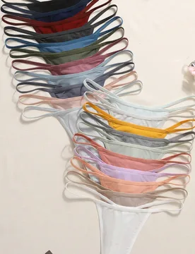 Piezas de bragas sexy con diseño acanalado y tanga acanalado para mujeres, multicolor - Shein - FashionsVida