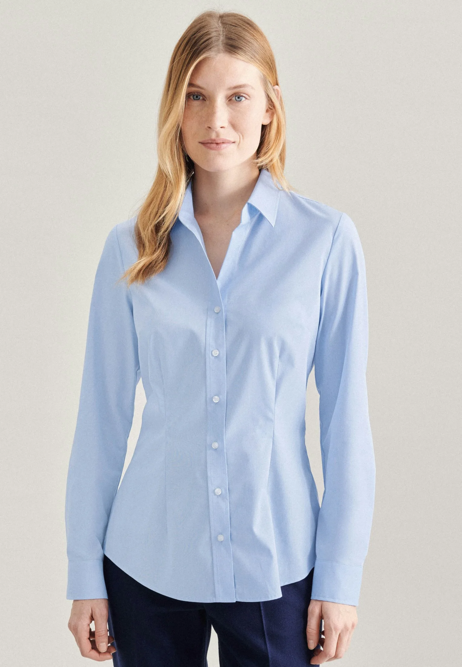 Hemdbluse slim fit Blau 44 - Seidensticker - FashionsVida