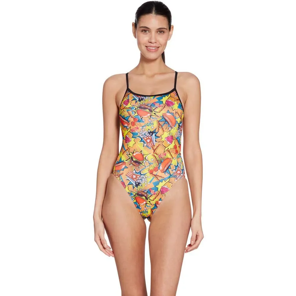 Printed Rayback E Plus Swimsuit Peckish 34 Women - Zoggs - FashionsVida