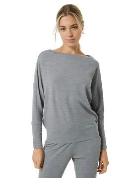 T-shirt à Manches Longues Kula Cashmere Grey Melange XL - super.natural - FashionsVida