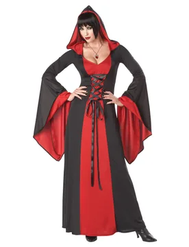 Geheimnisvolle Hexe-Damenkostüm Vampirlady schwarz-rot - KARNEVAL-MEGASTORE - FashionsVida