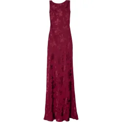 Vestido largo con escote drapeado en espalda