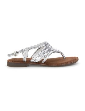 Sandali argento in vera pelle infradito intrecciati IF6300 39