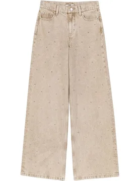 Vaquero de mujer ancho de algodón con strass - Maje - FashionsVida