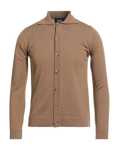 Strickjacke Herren Kamel 46,48,50,52,54,56 Herren - ALPHA - FashionsVida