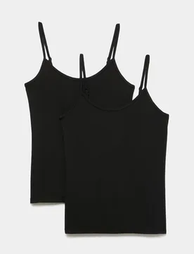 Pack Heatgen™ Thermal Strappy Vests Black female - M&S - FashionsVida