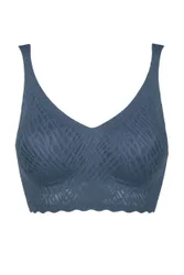 Women's 1 Pack Sloggi Zero Feel Bliss Bralette Smoky Blue S - Blue - Size: Small