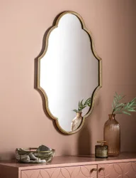 Castello Large Curved Wall Mirror Gold