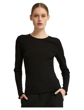 Maglietta A Maniche Lunghe Anna Black M - Selected - FashionsVida