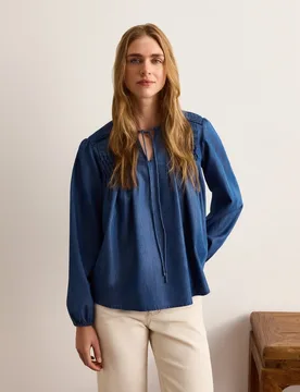 Blusa de manga larga Denim Nido de Abeja 482 - Lloyd's - FashionsVida