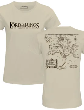 T-Shirt - Gondor Map - S bis XL - für Damen - Größe XL - sand - Lizenzierter Fanartikel - Frauen - female - Der Herr der Ringe - FashionsVida