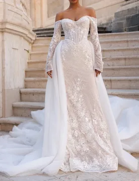 Luxury Champagne Dubai Arabic Mermaid Wedding Dresses Applique Lace Court Train Wedding Dress Bridal Gowns vestidos de - Aliexpress - FashionsVida