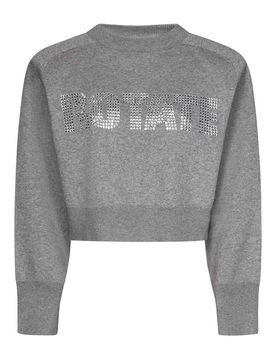 Felpa in Cashmere Melange Strass