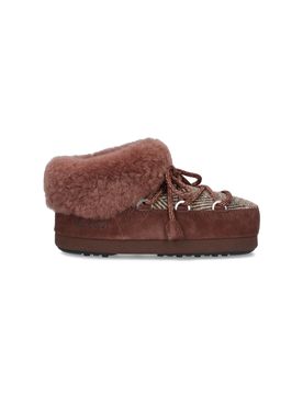 Women's Leather Mini Boots with Rubber Sole