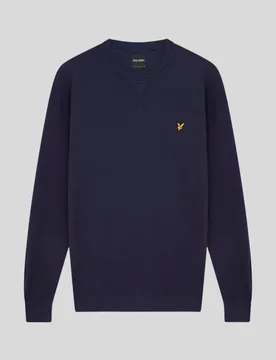 Men's Cotton Crew Neck Sweatshirt in Navy - Lyle & Scott - FashionsVida