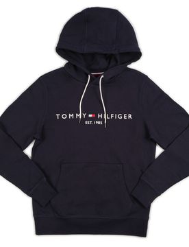 Felpa Con Capp. Tommy Logo Hoodie MW0MW13720 DW5 BLU