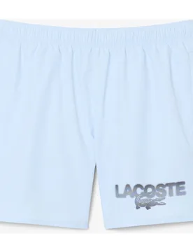 Short de baño de largo medio estampado en azul - Lacoste - FashionsVida