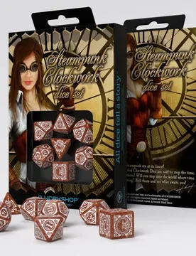 Steampunk Clockwork - Dice Set: Caramel & White - Q Workshop - FashionsVida