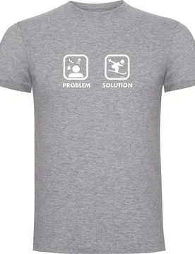 T-shirt à Manches Courtes Problem Solution Ski Heather Grey M - Kruskis - FashionsVida