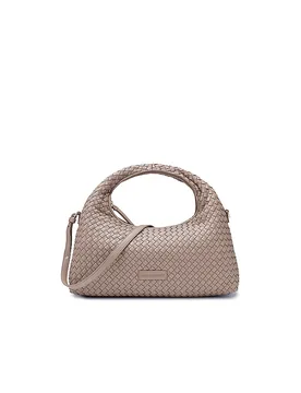Borsa in pelle - Borsa a mano SADIE GRANDE WEAVE SILKY beige - LES VISIONNAIRES - FashionsVida