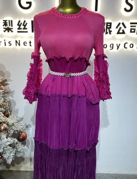New Plus Size Gradient Pleated Print Casual Dress-GZXX160 - Aliexpress - FashionsVida