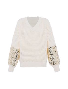 Faina Jersey oro / blanco lana