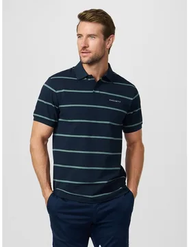 Polo de hombre manga corta a rayas tallas grandes - Hackett - FashionsVida