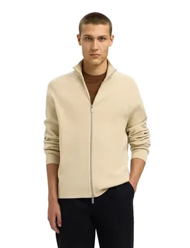 Sweat-shirt Zippé Teller Relaxed Fit Oatmeal L