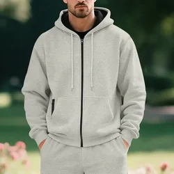 Men's hoodie solid color hooded casual sports