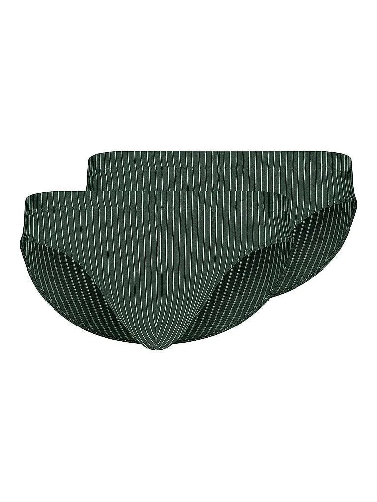 Slip 2er Pkg. COTTON MULTIPACK olive stripes olive L herren - Skiny - FashionsVida