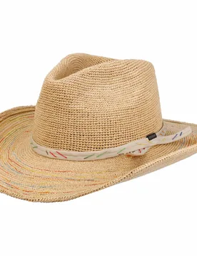 Western Crochet Straw Hat by - nature - Female - Size: L (58-59 cm) - Stetson - FashionsVida