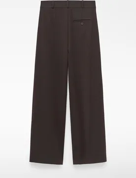 Pantalón recto de mujer de pinzas con trabillas - Adolfo Dominguez - FashionsVida