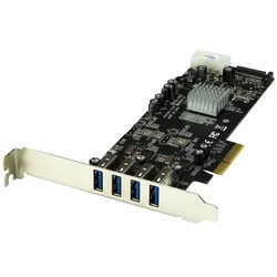 Carte D´extension Pcie 4 Ports Usb 3.0 Sata Molex Uasp Pci-e Black / Silver One Size unisex