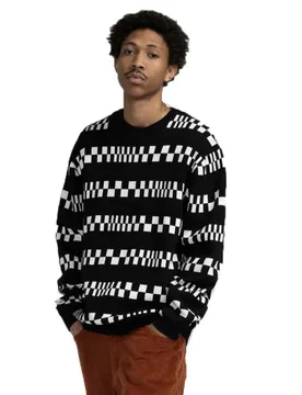 Pull Knit Crew Check Stripe 2XL - Santa Cruz - FashionsVida