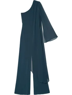 Mono de mujer largo con escote y capa asimétricas - The-Are - FashionsVida
