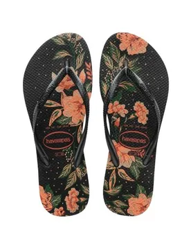 Womens Black Grey Organic Slim Flip Flop - Female - Black - BR 41 42 - Havaianas - FashionsVida